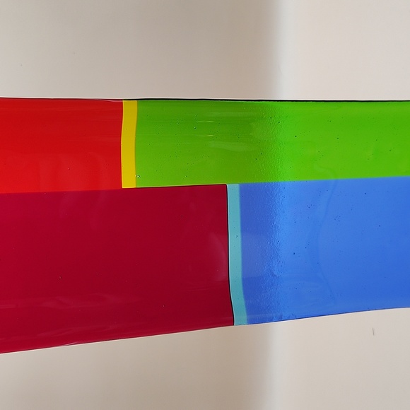 Vintage Rectangular Fused Glass Colorful Mosaic Dish - Picture 4 of 6